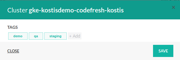 Assigning tags to a cluster