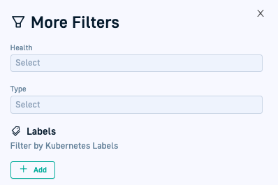 Filter applications by Kubernetes labels