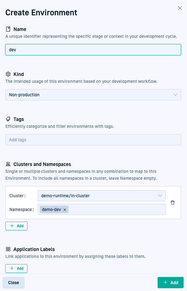 Environments quick start: Create an Environment